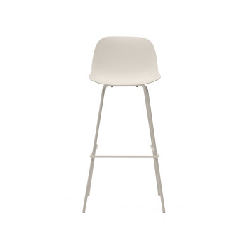 Tabouret Altea beige avec pieds en acier et finition beige, 75 cm