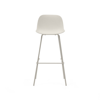 Tabouret Altea beige avec pieds en acier et finition beige, 75 cm