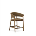 Tabouret Arinella en bois d'acacia massif finition naturelle et corde beige 65 cm FSC 100%