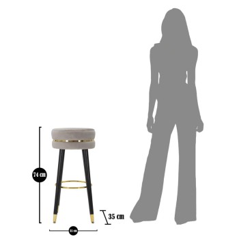 TABOURET DE BAR PARIS GRIS/OR