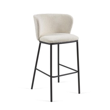 Tabouret en peau lainée Ciselia