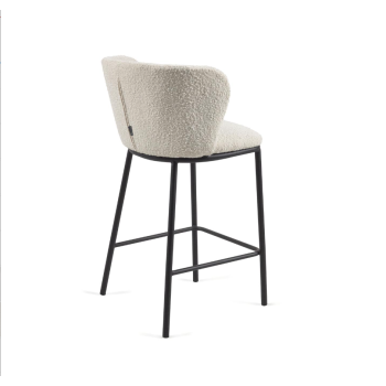 Tabouret en peau lainée Ciselia 65 cm