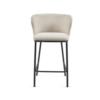 Tabouret en peau lainée Ciselia 65 cm
