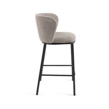 Tabouret en peau lainée Ciselia 65 cm
