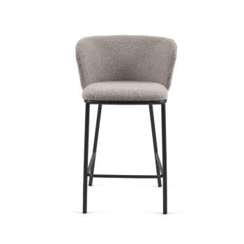 Tabouret en peau lainée Ciselia 65 cm