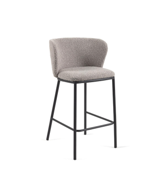 Tabouret en peau lainée Ciselia 65 cm