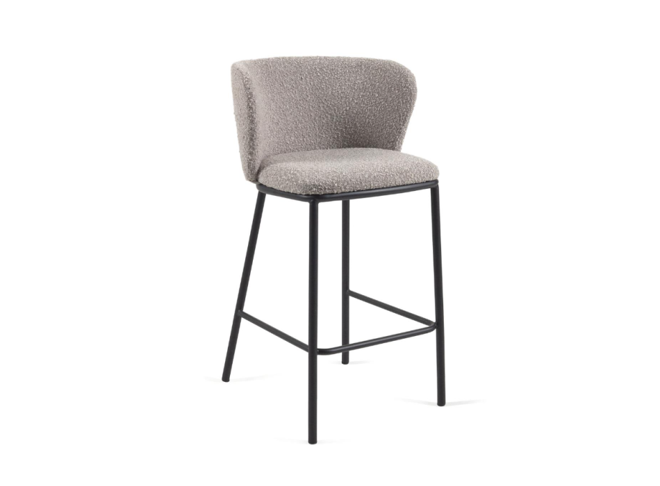 Tabouret en peau lainée Ciselia 65 cm