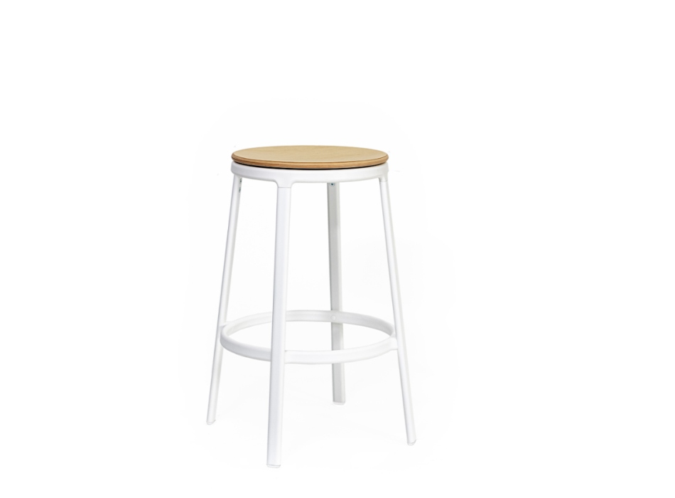 ROUND&ROUND - Tabouret de cuisine pivotant en bois INFINITI