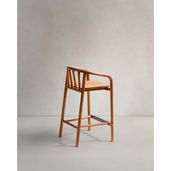 Tabouret d'extérieur Turqueta en teck massif 100 % certifié FSC, hauteur 65 cm