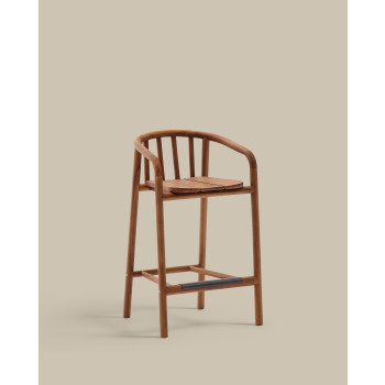 Tabouret d'extérieur Turqueta en teck massif 100 % certifié FSC, hauteur 65 cm