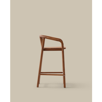 Tabouret d'extérieur Turqueta en teck massif 100 % certifié FSC, hauteur 65 cm