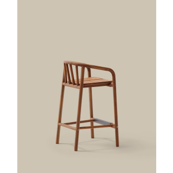 Tabouret d'extérieur Turqueta en teck massif 100 % certifié FSC, hauteur 65 cm