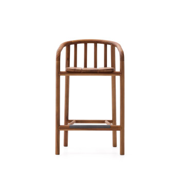 Tabouret d'extérieur Turqueta en bois de teck massif 100% FSC, hauteur 65 cm