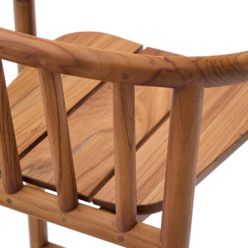 Tabouret d'extérieur Turqueta en bois de teck massif 100% FSC, hauteur 65 cm