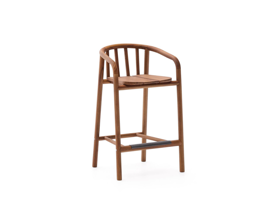Tabouret d'extérieur Turqueta en bois de teck massif 100% FSC, hauteur 65 cm