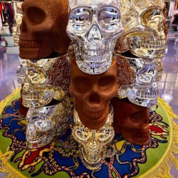 MEXIQUE TABOURET ET TABLE FINITION MÉTAL 70003 QEEBOO