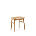Tabouret Enit en corde de papier beige et chêne massif finition naturelle, 43 cm, certifié FSC Mix.
