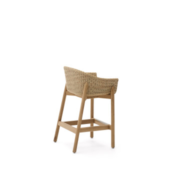 Tabouret Galea en bois de teck massif et rotin synthétique, 75 cm FSC 100%