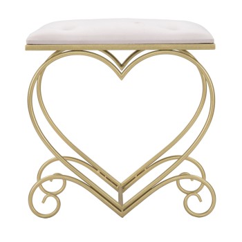 TABOURET COEUR ROSE