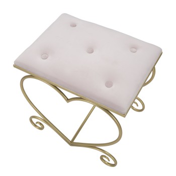 TABOURET COEUR ROSE