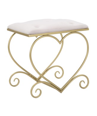 TABOURET COEUR ROSE