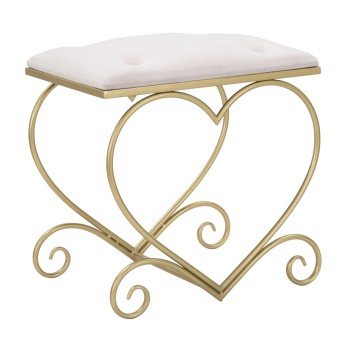 TABOURET COEUR ROSE