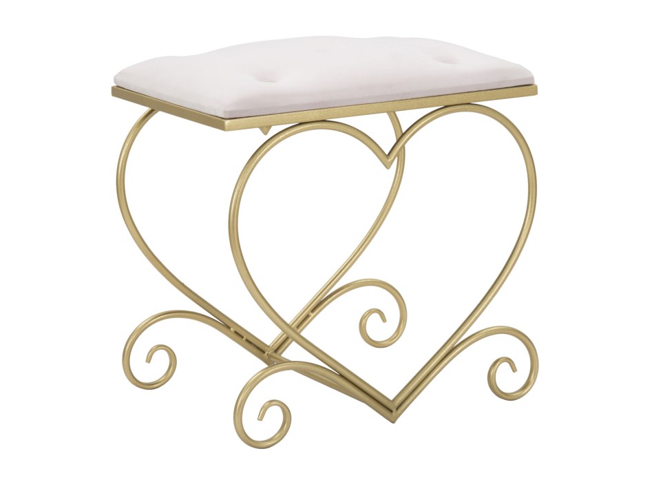 TABOURET COEUR ROSE