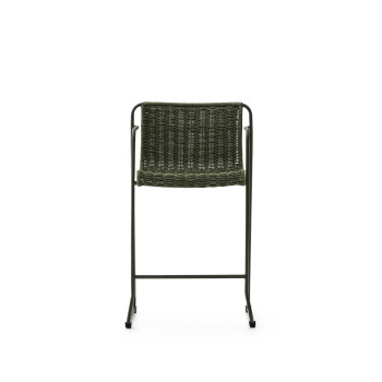 Tabouret Maurina en acier galvanisé vert et corde