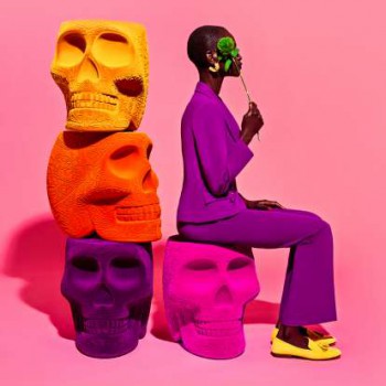 TABOURET ET TABLE MEXICO FINITION VELOURS 70002 QEEBOO