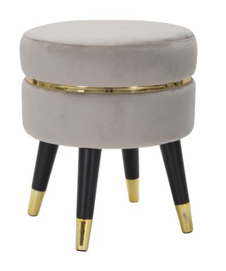 TABOURET PARIS GRIS/DORÉ