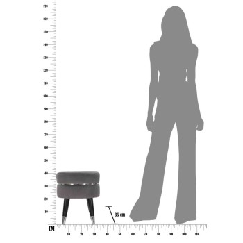 TABOURET PARIS GRIS/ARGENT