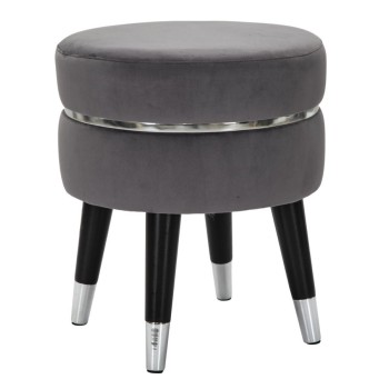 TABOURET PARIS GRIS/ARGENT