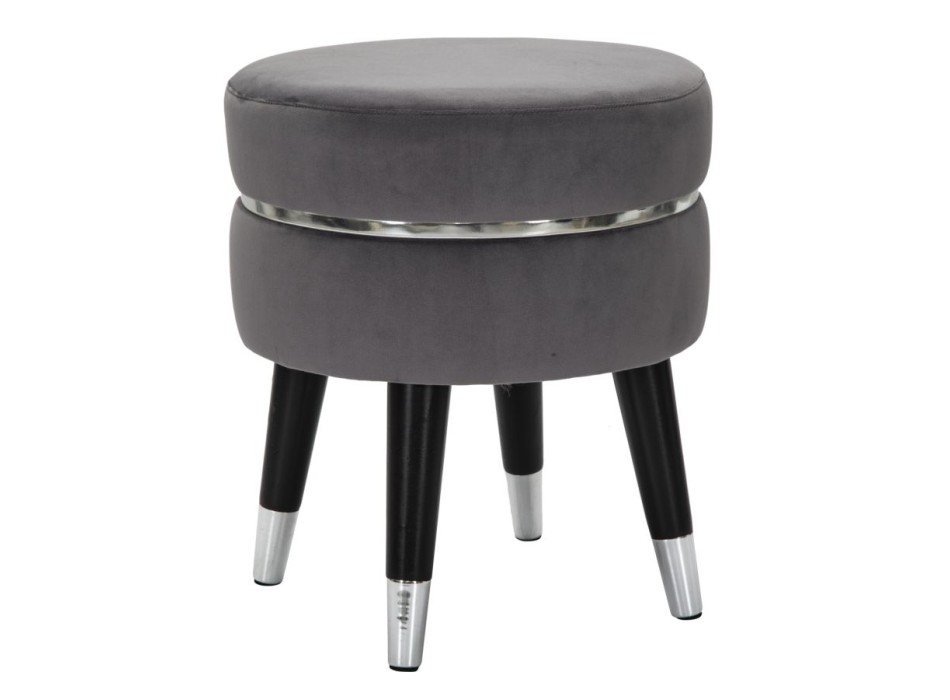 TABOURET PARIS GRIS/ARGENT