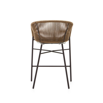 Tabouret Yanet en corde beige, hauteur 65 cm