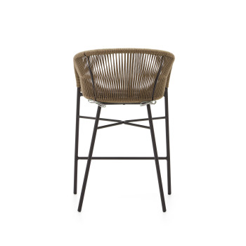 Tabouret Yanet en corde beige, hauteur 65 cm