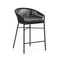 Tabouret Yanet en corde noire, hauteur 65 cm