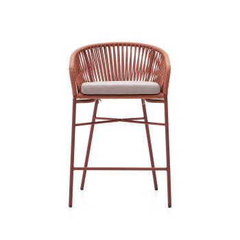 Tabouret Yanet en corde de terre cuite, hauteur 65 cm