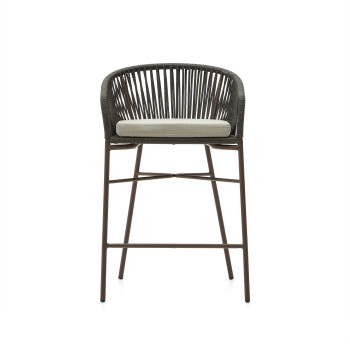 Tabouret Yanet en corde verte, hauteur 65 cm