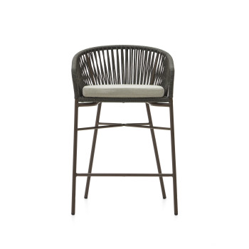 Tabouret Yanet en corde verte, hauteur 65 cm