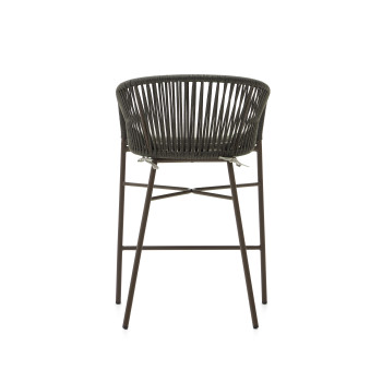 Tabouret Yanet en corde verte, hauteur 65 cm