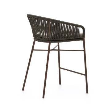 Tabouret Yanet en corde verte, hauteur 65 cm