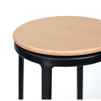 ROUND&ROUND - Tabouret de bar pivotant en bois INFINITI