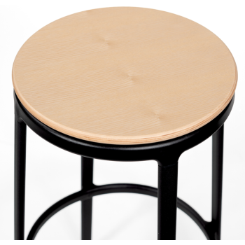 ROUND&ROUND - Tabouret de bar pivotant en bois INFINITI