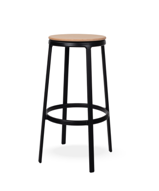 ROUND&ROUND - Tabouret de bar pivotant en bois INFINITI