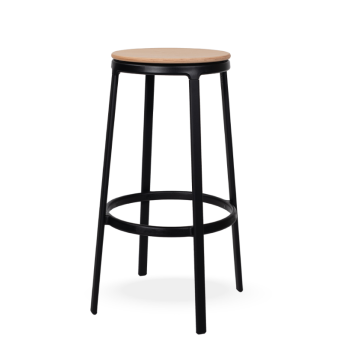 ROUND&ROUND - Tabouret de bar pivotant en bois INFINITI