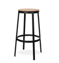 ROUND&ROUND - Tabouret de bar pivotant en bois INFINITI