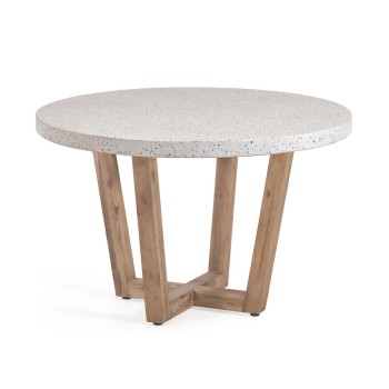 Table ronde Shanelle en terrazzo blanc Ø 120 cm