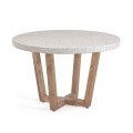 Table ronde Shanelle en terrazzo blanc Ø 120 cm