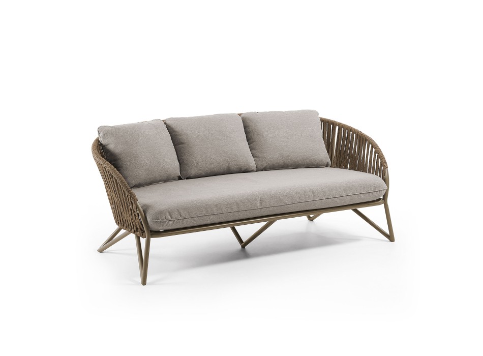 Canapé Branzie 3 places avec rallonge marron 180 cm