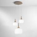 Suspension JAIPUR BLANC/BOIS 1XE27+2XE14 39X39X150CM